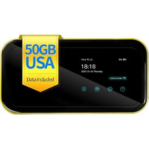 FREEBOT 4G LTE Mobile Hotspot Router with Prepaid 50GB USA Data 90 Days, Portable WiFi for Travel in 150+ Countries, Local and International Router Multi-Carrier Access No Contract or SIM Card Needed