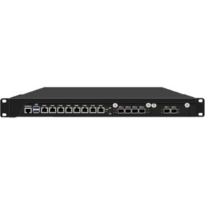 HUNSN 1U Firewall Appliance, OPNsense, VPN, Xeon E 2126G, RJ67, C246, 8 x 2.5GbE 226-V LAN, 4 x SFP+ 10GbE X710, 2 x SFP+ 82599ES, GPIO, 0 RAM, 0 Storage, Barebone No System