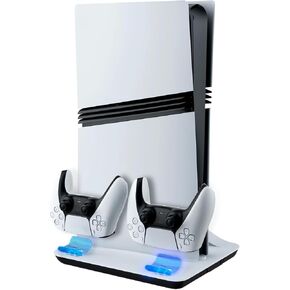 Mcbazel Cooling Station for PS5/Slim/Pro Disc & Digital Console, Vertical Stand Charging Dock with Dual Controller Charger for PlayStation 5, PS5 Accessories Kit with 3 Level Fan