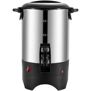 Coffee Urn Electric Hot Water 5.2L Stainless Steel 1000W Coffee Dispenser for Cafes Buffets Offices Hotels Events - Fast Heating, 30 Cups Capacity