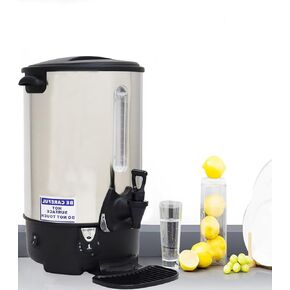 12.9L Commercial Large Capacity Stainless Steel Hot Water Dispenser Temperature Control Electric Boiling Bucket for Coffee Shops Milk Tea Shops Restaurants 110V 1500W