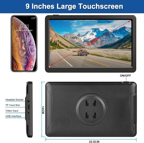 GPS Navigation for Car Truck Navigator - Navigation System 9 Inch Touchscreen, 2025 US/CA/MX Offline Maps Lifetime Free Update, Voice Guidance, Speed Cam Warning, Vehicle RV GPS para carros Trucker in Saudi Arabia