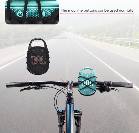 Bicycle Mount for JBL Clip 5, Bike Speaker Mounting Bracket Compatible with JBL Clip 4, Elastic Silicone Mesh Holder Stand Bike Accessories for Outdoor Riding in Saudi Arabia