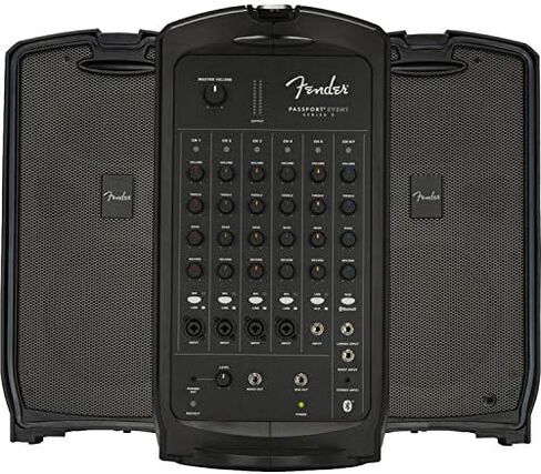 نظام PA المحمول من Fender Passport Venue Series 2 مع ميكروفون صوتي وحامل مكبر صوت 2X وحزمة كابل 2X XLR-XLR in Kuwait