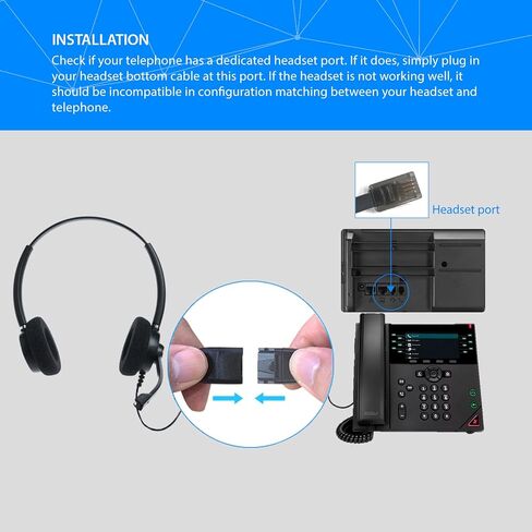 IPD IPH-165 Phone Headset with Noise Cancelling Microphone for Office and Call Center-Compatible with Avaya 1608 1616 9601 9608 9611 9611G 9620 9621 9630 9631 9640 9641 9650 9670 J139 J159 J169 J179 in Saudi Arabia