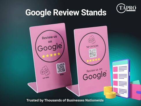 Compatible Google Review Stand - Boost Reviews w/Reusable Google Review Tap Card Stand & QR Code Stand- Smart Phone & iPhone Compatible (1-Pack Gray) in Saudi Arabia