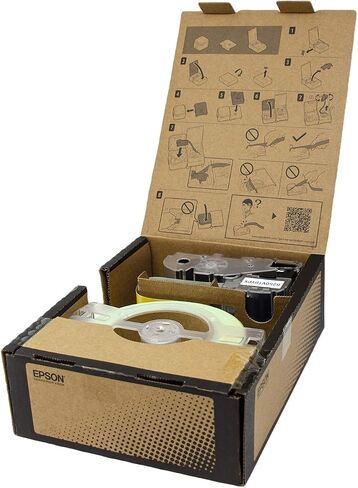 Epson LABELWORKS B250VTBYPX Genuine Bulk Continuous Vinyl Tape - Black on Yellow Flexible and Durable Vinyl Industrial Label Maker Tape - 2" (50MM) Wide, 147.6 ft in Saudi Arabia