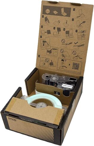 Epson LABELWORKS B250VTBYPX Genuine Bulk Continuous Vinyl Tape - Black on Yellow Flexible and Durable Vinyl Industrial Label Maker Tape - 2" (50MM) Wide, 147.6 ft in Saudi Arabia