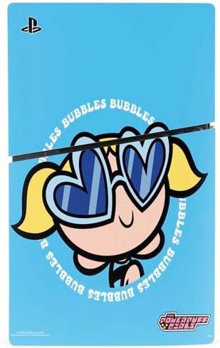 Skinit Decal Gaming Skin Compatible with PS5 Slim Digital Edition Bundle - Officially Licensed Cartoon Network Powerpuff Girls Patches Design in Saudi Arabia