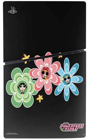 Skinit Decal Gaming Skin Compatible with PS5 Slim Digital Edition Bundle - Officially Licensed Cartoon Network Powerpuff Girls Patches Design in Saudi Arabia
