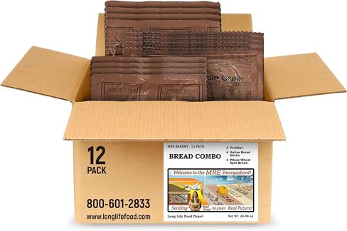 MRE Bread Variety Pack (12-Pack) – Long Shelf Life – 2023+ Production Dates by Long Life Food Depot (Combo 1) in Saudi Arabia