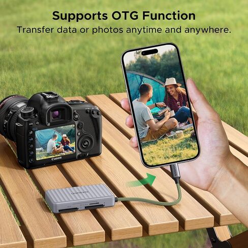 قارئ بطاقة Ugreen USB C SD مع تخزين بطاقة SD ، محول قارئ بطاقة الذاكرة عالية السرعة مع حامل حالة تخزين 4 بطاقات للكاميرات SD/Micro SD متوافقة مع iPhone 16 15 ، Samsung Galaxy etc in Kuwait