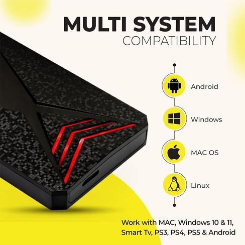 محرك الأقراص الثابتة الخارجي 1 تيرابايت محمول USB 3.0 HDD خارجي مع RGB Light-محرك تخزين بيانات نقل البيانات عالي السرعة متوافق مع PS3 ، PS4 ، PS5 ، سطح المكتب ، الكمبيوتر المحمول ، لوحات الألعاب ، والمزيد in Kuwait