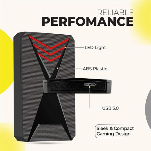 محرك الأقراص الثابتة الخارجي 1 تيرابايت محمول USB 3.0 HDD خارجي مع RGB Light-محرك تخزين بيانات نقل البيانات عالي السرعة متوافق مع PS3 ، PS4 ، PS5 ، سطح المكتب ، الكمبيوتر المحمول ، لوحات الألعاب ، والمزيد in Kuwait