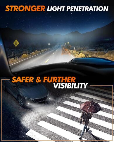 5202 مصابيح ضباب LED أو DRL، 6000 لومن 6000k 400% سطوع أبيض بديل ضوء الضباب للسيارات/الشاحنات، 5201 PS19W مصابيح ضباب خفيفة، غير قطبية، حزمة من 2 in Saudi Arabia