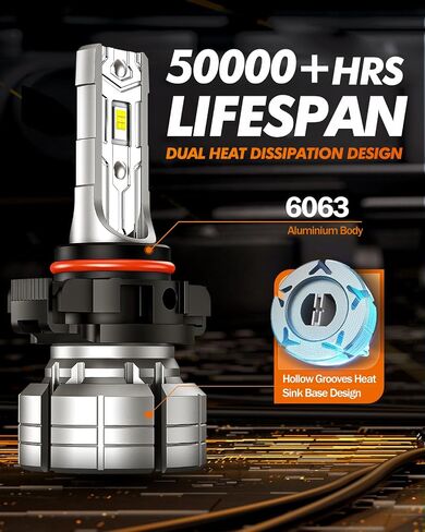 5202 مصابيح ضباب LED أو DRL، 6000 لومن 6000k 400% سطوع أبيض بديل ضوء الضباب للسيارات/الشاحنات، 5201 PS19W مصابيح ضباب خفيفة، غير قطبية، حزمة من 2 in Saudi Arabia