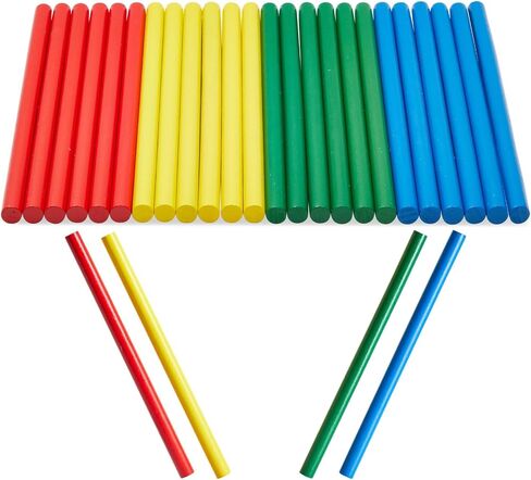 Juvale 24 Pack of Rhythm Sticks for Kids Bulk - 8 inches Wooden Lummi Sticks Music Toys - Classroom Preschool Percussion Instruments (4 Colors) in Kuwait