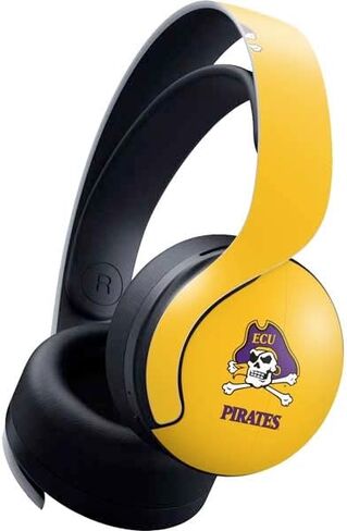 Skinit Decal Gaming Skin Compatible with Pulse 3D Wireless Headset for PS5 - Officially Licensed East Carolina University ECU Pirates Logo Yellow Design in Kuwait