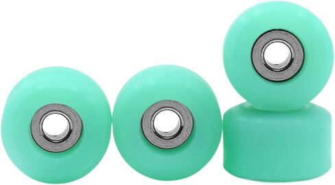Teak Tuning Apex 71D Urethane Fingerboard Wheels, New Street Shape, 7.7mm Diameter, Ultra Spin Bearings - Made in The USA - White Blue Glow Colorway in Kuwait