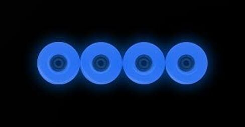 Teak Tuning Apex 71D Urethane Fingerboard Wheels, New Street Shape, 7.7mm Diameter, Ultra Spin Bearings - Made in The USA - White Blue Glow Colorway in Saudi Arabia