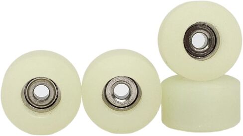 Teak Tuning Apex 71D Urethane Fingerboard Wheels, New Street Shape, 7.7mm Diameter, Ultra Spin Bearings - Made in The USA - White Blue Glow Colorway in Kuwait