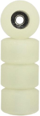 Teak Tuning Apex 71D Urethane Fingerboard Wheels, New Street Shape, 7.7mm Diameter, Ultra Spin Bearings - Made in The USA - White Blue Glow Colorway in Kuwait