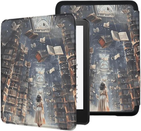 Case for 6" All-New Kindle (11th Generation-2022/2024 Release), Book Lovers Folio Lightweight PU Leather Book Cover with Auto Wake/Sleep, Just One More Chapter in Kuwait