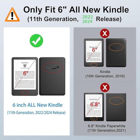 Case for 6" All-New Kindle (11th Generation-2022/2024 Release), Book Lovers Folio Lightweight PU Leather Book Cover with Auto Wake/Sleep, Just One More Chapter in Kuwait