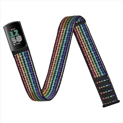 Nylon Sport Ankle/Arm Band Compatible with Fitbit Charge 6/5 Bands,Elastic Nylon Braided Arm Strap for Women Men in Saudi Arabia