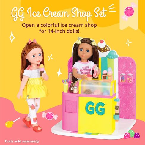 Glitter Girls by Battat – Donut Delivery Scooter – Toy Car, Bike, and Vehicle Accessories for 14-inch Dolls – Ages 3 and Up (GG57020C1Z) , Pink in Kuwait