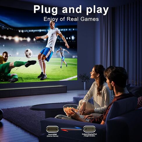 Active HDMI to DisplayPort Cable (4K 60Hz,1080p@120Hz) 6FT Uni-Directional HDMI Source to DP Monitor Adapter Display Port Cord Compatible with PC,Laptop,AMD,NVIDIA,PS5,Xbox in Kuwait