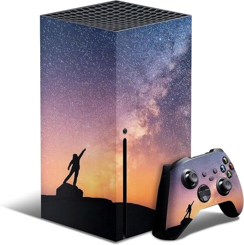 Purple Blue and Pink Cloud Galaxy Full-Body Cover Wrap Vinyl Decal Skin Kit Compatible with The New Microsoft Xbox Series X + Controller in Kuwait