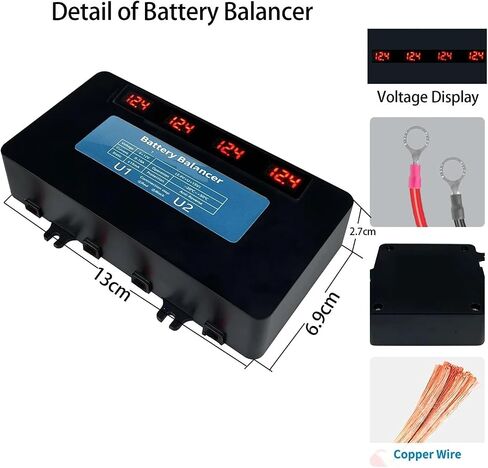 48V Battery Equalizer LED Display for 4 x 12V Batteries Balancer 4S Active Voltage Lead Acid Li li-ion LiFePO4 Battery in Saudi Arabia
