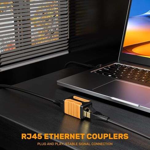 RJ45 Inline Coupler, 10Gbps Internet Cable Connector, 2 Pack Cat 8 Cable Coupler, LAN Network Extender Female to Female Compatible with Cat7, Cat6, Cat5e in Saudi Arabia