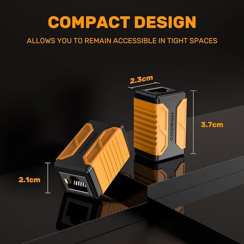 RJ45 Inline Coupler, 10Gbps Internet Cable Connector, 2 Pack Cat 8 Cable Coupler, LAN Network Extender Female to Female Compatible with Cat7, Cat6, Cat5e in Saudi Arabia