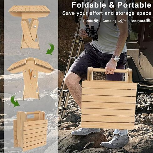 Wood Portable Folding Table Bistro Table Wooden Beer Carrier with Bottle Opener Space-Saving Small Outdoor Side Table for Camping, Picnic, Park, Party, Garden Concerts in Saudi Arabia