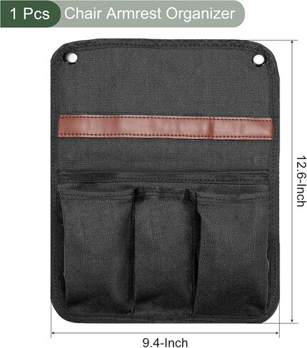 YOKIVE Chair Armrest Organizer, Waterproof Folding Chair Storage Bag Pouch, Great for Camping Daily Use (Black) in Saudi Arabia