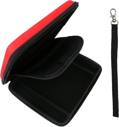 All in One Hard Shell Carrying Case for Nintendo 2DS, Upgraded Multi-function Game Accessory Protective Case with Handle Strap (Red) in Saudi Arabia