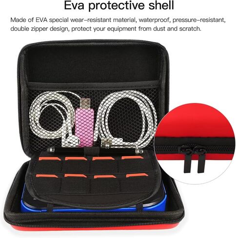 All in One Hard Shell Carrying Case for Nintendo 2DS, Upgraded Multi-function Game Accessory Protective Case with Handle Strap (Red) in Saudi Arabia