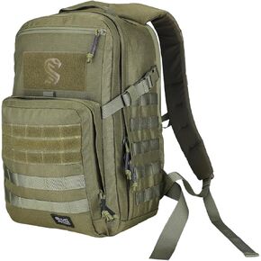 MGFLASHFORCE Molle Military Tactical Backpack for Men, 24L Daypack Army Rucksack Assault Pack, Bug Out Bag, 15.6" Laptop Compartment (Coyote Brown)