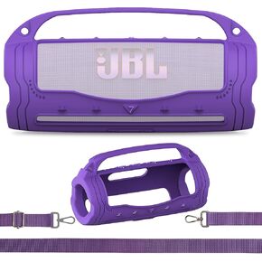 Silicone Cover Case for JBL Flip 7 Portable Bluetooth Speaker Accessories, Flip 7 Speaker Protective Case with Silicone Handle and Shoulder Strap (Black)