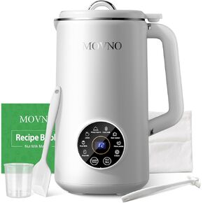 8 IN 1 Nut Milk Maker Machine, 34OZ Capacity Homemade Almond, Oat, Coconut, Plant Based Milks& Non Dairy Beverages, Automatic Pure Copper Motor Soy Milk Maker Blender with Delay Start/Boil Water