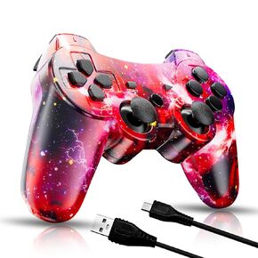 وحدة تحكم Ishako لـ PS3 ، وحدة التحكم اللاسلكية لـ Sony PlayStation 3 ، التحكم عن بُعد مع إحساس بحركة عالي الأداء 6 محاور ، اهتزاز مزدوج ، بطارية 450mAh مع كابل الشحن