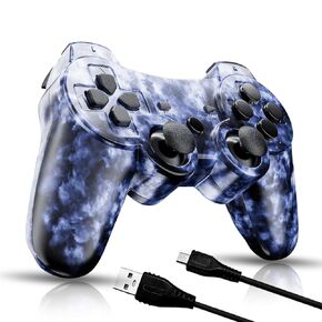 وحدة تحكم Ishako لـ PS3 ، وحدة التحكم اللاسلكية لـ Sony PlayStation 3 ، التحكم عن بُعد مع إحساس بحركة عالي الأداء 6 محاور ، اهتزاز مزدوج ، بطارية 450mAh مع كابل الشحن