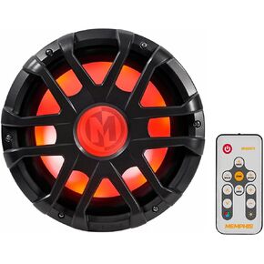 Memphis Audio MXA1044 10" 500w LED Marine Subwoofer Sub+Remote for RZR/ATV/UTV
