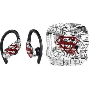 Skinit Decal Audio Skin Compatible with PowerBeats Pro - Officially Licensed DC Comics Superman Logo Background Pattern Design