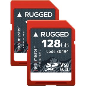SDXC 128GB Rugged UHS-II V60 Memory Card - 2 Pack