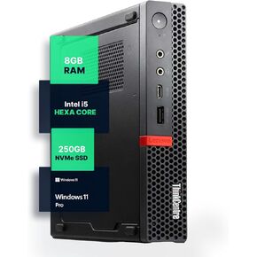Lenovo M720Q ThinkCentre Mini PC | Windows 11 Pro | Intel i5-8400T | 16GB RAM + 500GB NVME | 5G WiFi + BT | Home or Office Micro Desktop Computer (Renewed)