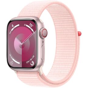 Apple Watch Series 9 [GPS + Cellular, 41mm] - Aluminum Case with Pink Sport Loop, One Size (Renewed)