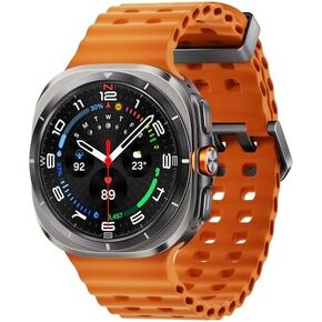 Samsung Galaxy Watch Ultra 47mm LTE AI Smartwatch Titanium Silver مع Orange Band (متجدد)